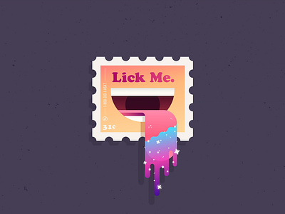 Lick Me gradient illustration illustrator stamp