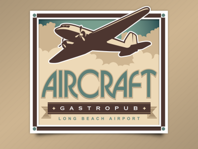 Aircraft Gastropub brand identity branding branding and identity food icon plane typography