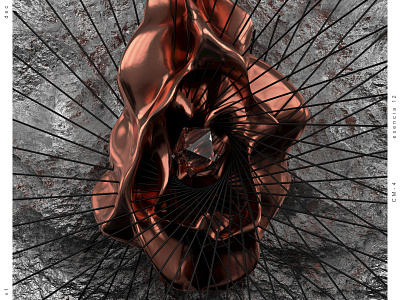 ESENCIA012v1 3d abstract abstract render c4d copper crystal design digital art dj electronic music octane render podcast rock silver waves