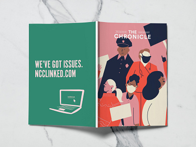 The Chronicle/NCCLinked Fall 2020 Issue digital illustration editorial editorial illustration graphic design illustraion illustrator indesign modern page design