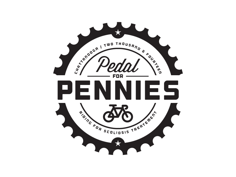 Pedal For Pennies brand design logo