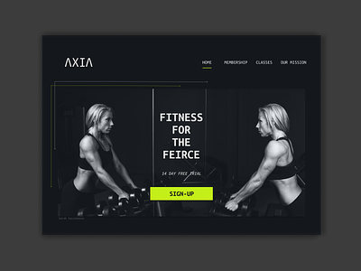AXIA Fitness Concept branding concept concept design dark mode design digital design fitness fitness club gym logo logo design minimalistic typography ui ux