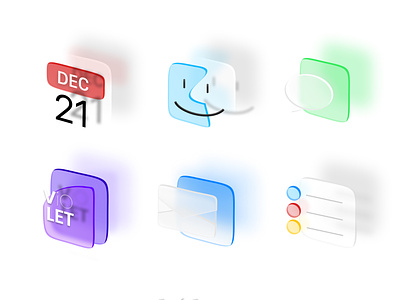 3D Glass OSX Logos design digital design figma icon illustration ui vector