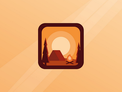 Icon? camp campsite fire icon tent warm