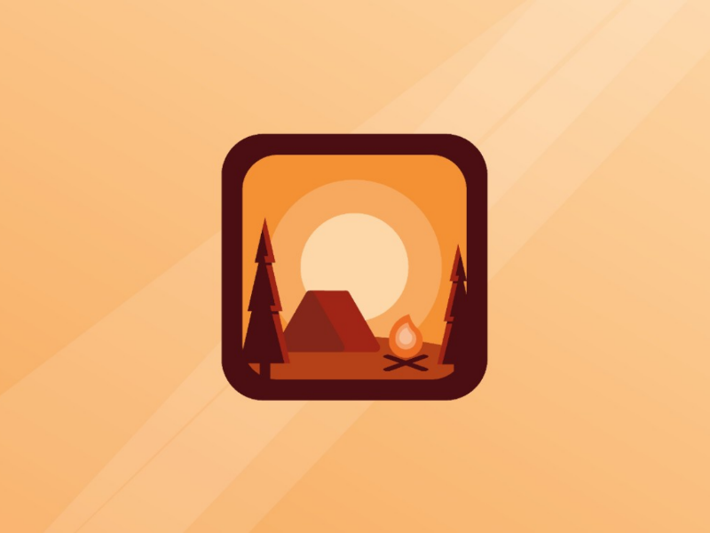 Icon? camp campsite fire tent warm icon