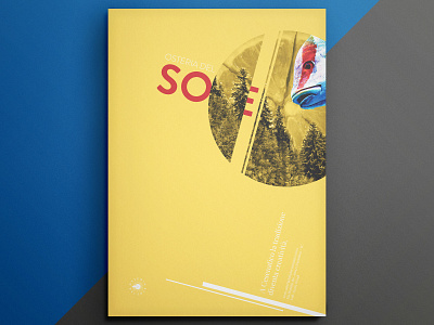 Fishy Poster - Restaurant ADV design double exposure minimalist poster art restaraunt yellow