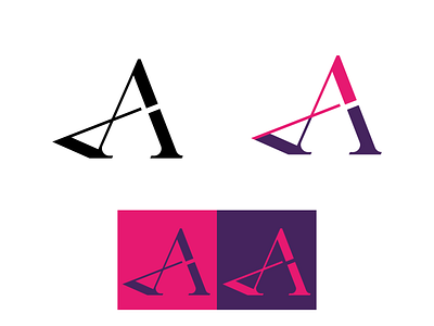 AP Monogram_4 2d a branding letterart magenta monogram neon typography vector violet