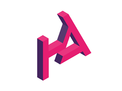 Monogram_final branding geometric isometric logo logotype magenta monogram purple type