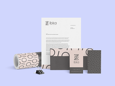 IBKA Visual Identity (Stationery) branding business card design icon illustrator letterhead logo minimal pattern print design stationery type typography