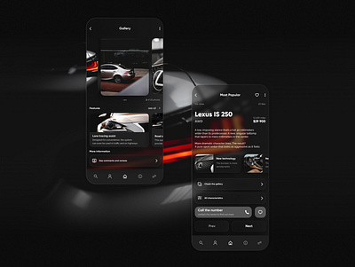 Mobile app concept app black dark design flat glassmorphism lexus minimal mobile ui ux web