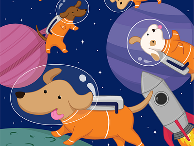 Space Pals dog illustration illustrator vector