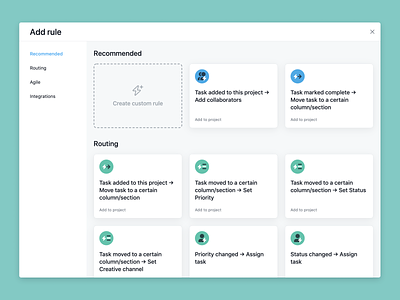 Automation Rules in Asana asana automation design feature launch product project management saas ui ux