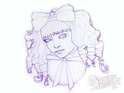 Ama-Loli Progress animation gif girl illustration lolita pencils progress watercolor