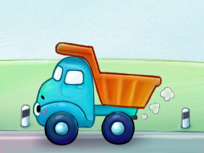 Little truck game illustration road truck