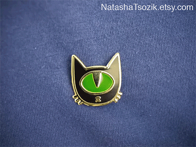 Hypno Kitty enamel pin cat enamel pin eye gif lapel pin magic pins