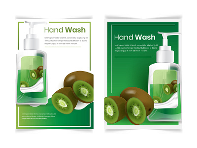 Body or Hand Wash with Fruit Kiwi Flyer or Brochure Design