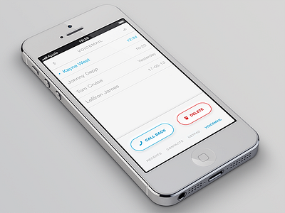 iOS Phone App Voicemail clean ios iphone light voicemail