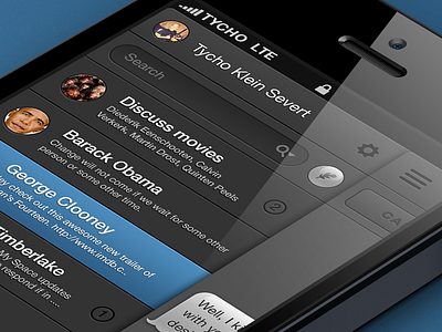 Messenger app dark ui ios iphone messenger ui user interface