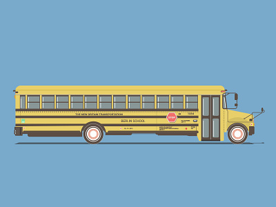 School Bus ai bus illustration minimal school bus vector yellow