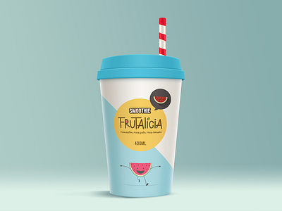 Frutalícia: Smoothie blue colourful fruit frutalicia juice minimalist packaging print label smoothie watermelon yummy