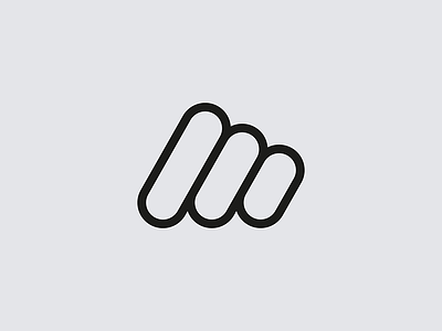M brand letterform logo mark