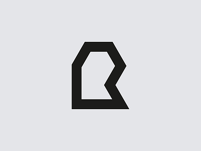 R brand letterform logo mark