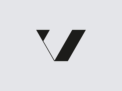 V brand letterform logo mark