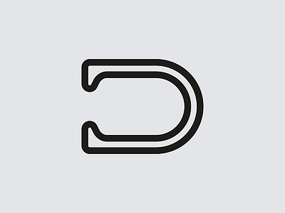D brand letterform logo mark
