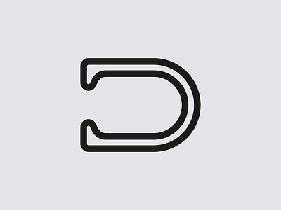 D brand letterform logo mark