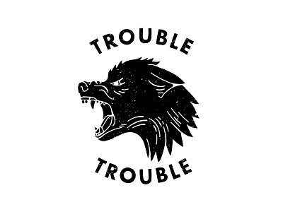 Double Trouble black white hand drawn illustration illustration typography