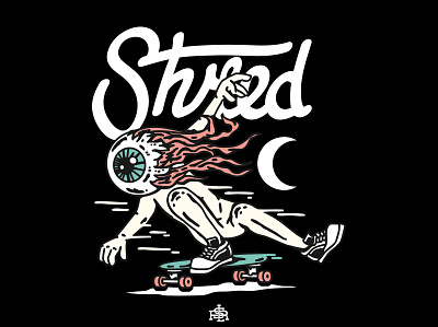 Shred art artwork bandmerch cartoon design designinspiration drawing horror illustration logo longboard merch design merchandise merchdesign skate skateboard skateboarding surf