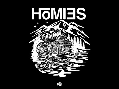 Homies adventure art artwork cabin camp design drawing forest holiday illustration landscape livefolk merch design merchandise mountain nature outdoor outdoorlife