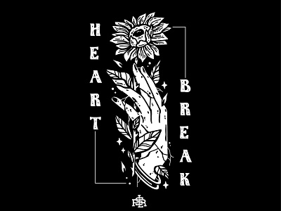 HeartBreak aesthetic albumcover artwork band bandmerch branding drawing fashion floral flower graphic design illustration logo merch design merchandise merchband music nature plant streetwear