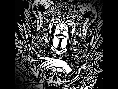 detail death queen art artwork bandmerch design drawing illustration merch merch design merchandise music album