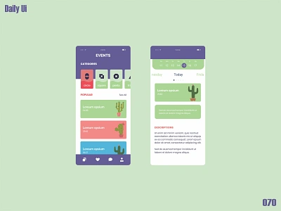 Event Listing - Daily Ui - 070 app app design dailyui dailyui070 dailyuichallange design dribbble illustration ui vector