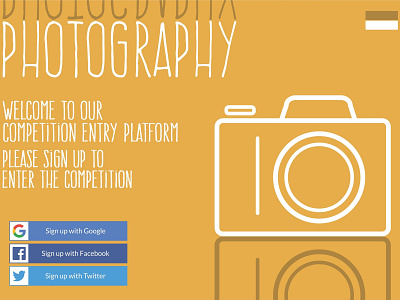 Photography Competition Signup - Daily UI 001 dailyui dailyui 001