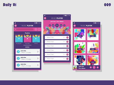Music Player - Daily Ui - 009 dailyui dailyui009 dailyuichallange design music app ui music player vector