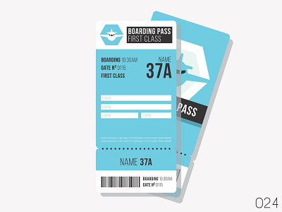 Boarding Pass - Daily Ui - 024 boarding pass branding dailyui dailyuichallange design dribbble illustration ui ux vector