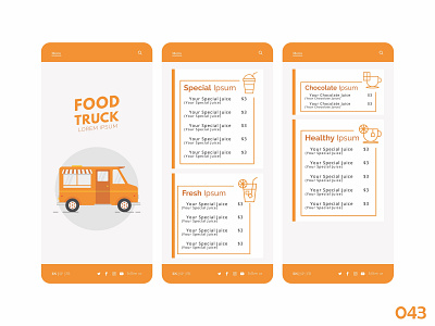 Food/Drink Menu - Daily Ui - 043 app dailyui dailyuichallange design dribbble food menu food truck illustration menu ui ux vector