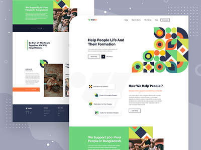 Charity Foundation - Landing Page Design charity clean color colors design landing page ui ui trends uiux user interface ux uxui web design web page website