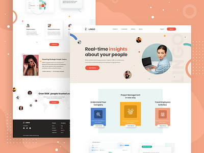 Project Management Software - Landing Page Design. clean design flat landing page landing page design landingpage layout minimal saas landing page ui uiux user experience user interface ux web design web site web ui design website