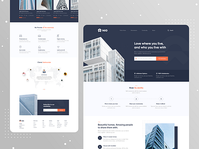 Real Estate Agency - Landing Page Design 2020 trends flat design landing page landing page concept landing page design landing page ui landingpage minimal real estate real estate agency real estate website redesign ui uiux user experience user interface web design web ui website website design