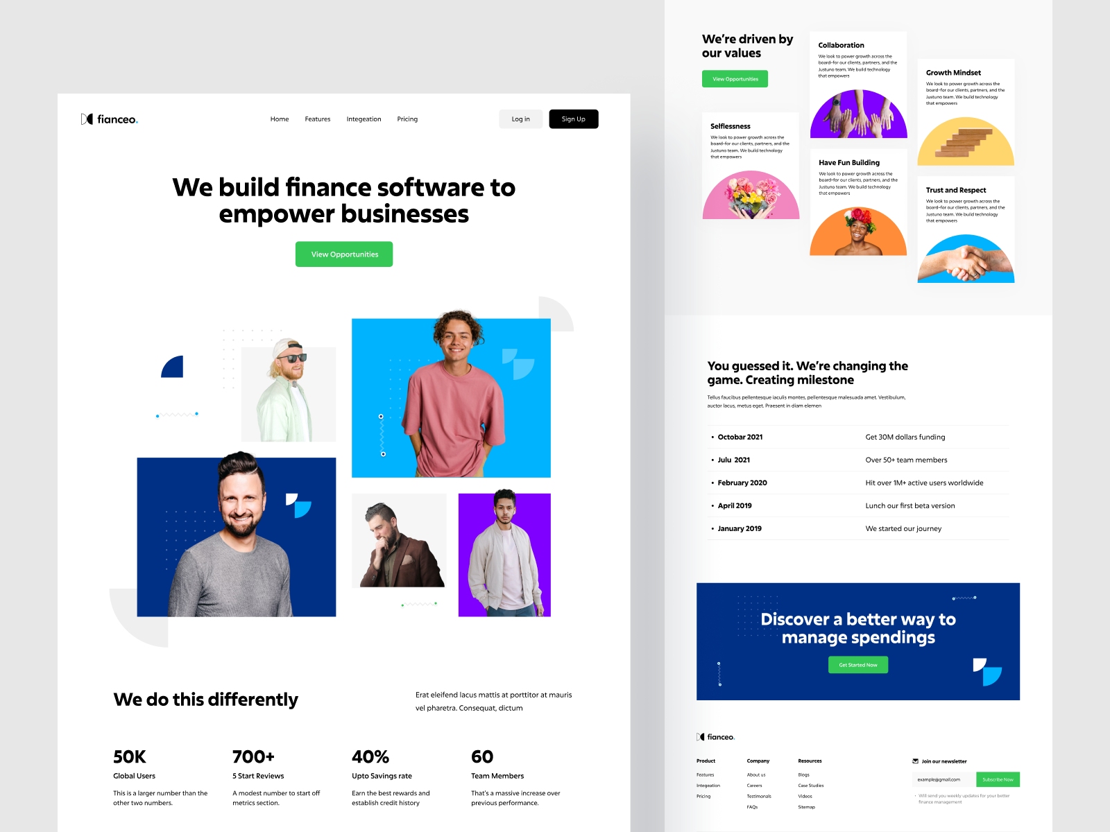 About us / Company Page - Fianceo by Rudra Ghosh on Dribbble