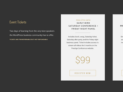 Prestige Site Preview cards gold web web design website wordpress