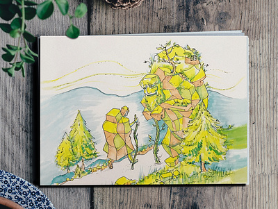 Mountain trolls art illustration markers mountain sketch trolls