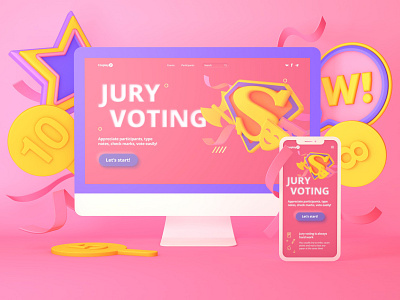 Jury voting app cinema4d cosplay illustration service service app ui ux