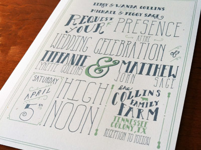 Wedding Invitation hand lettering invitation wedding