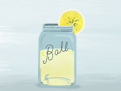 Mason Jar ball cup illustration lemon lemonade mason jar summer