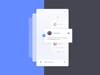Direct Messaging 013 app blue chat dailyui direct interface messaging minimal ui user experience