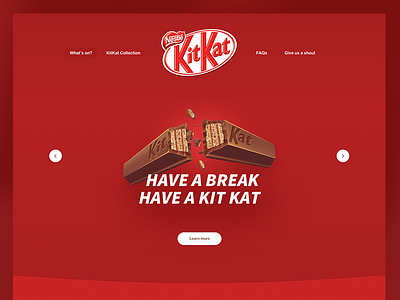 KitKat 🍫 chocolate commerce header hero kitkat products red sell slider sweets web web design